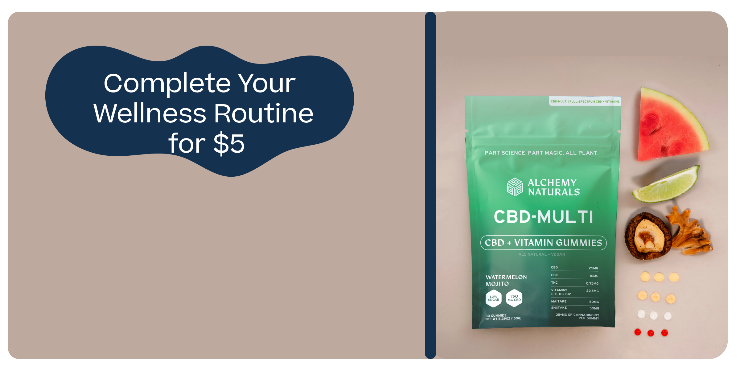 CBD gummy promotion buy any effect base CBD gummy get a multi-vitamin gummy for $5