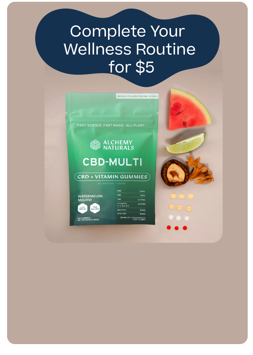 CBD gummy promotion buy any effect base CBD gummy get a multi-vitamin gummy for $5 mobile