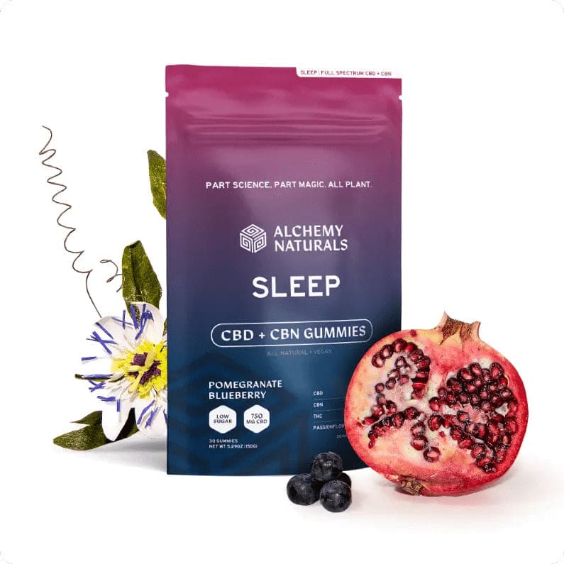 Alchemy Natuals - Sleep - CBD + CBN Gummies - Pomegranate Blueberry 